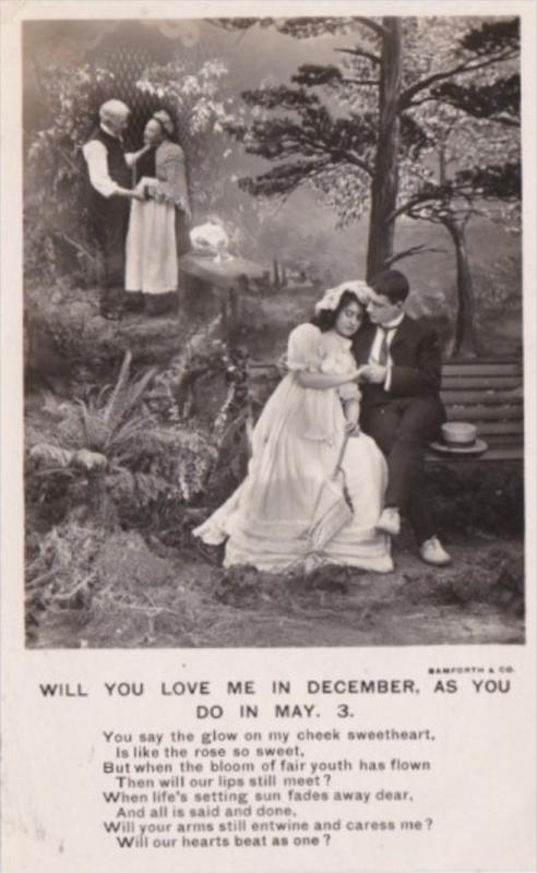 Bamforth Romantic Couple Will You Love Me In December As You Do In May No 3