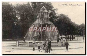 Troyes Old Postcard The Fountain Argence