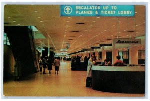 Chicago Illinois Postcard Chicag-O`Hare International Airport Lobby 1964 Vintage