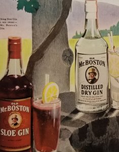 Old Mr Boston Gin 1946 LIFE Mag Color Ad Flavors Bottles on Well EXL100171