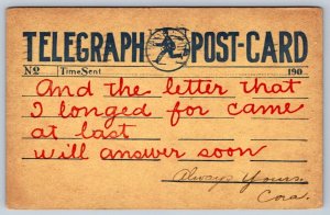 Telegraph Postcard, 1907 Red Double Circle General Delivery Denver CDS Cancel