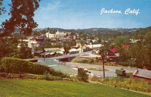 Jackson California panoramic birds eye view of area vintage pc Z18103