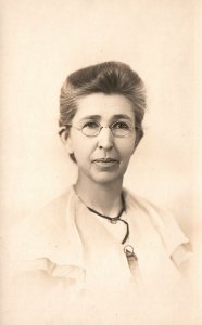 Vintage Postcard 1910's Portrait of Beautiful Old Woman Wearing Eye Glasses