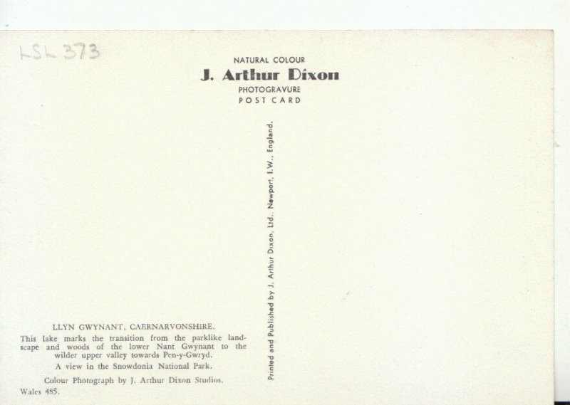 Wales Postcard - Llyn Gwynant - Caernarvonshire - Ref TZ8692
