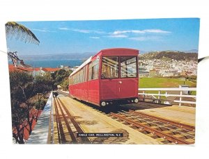 Cable Car Kelburn Park Wellington New Zealand  Vtg Postcard Nice Coastal View