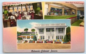 COVINGTON, KY Kentucky ~ OELSNER'S COLONIAL TAVERN 1952 Roadside Linen Postcard