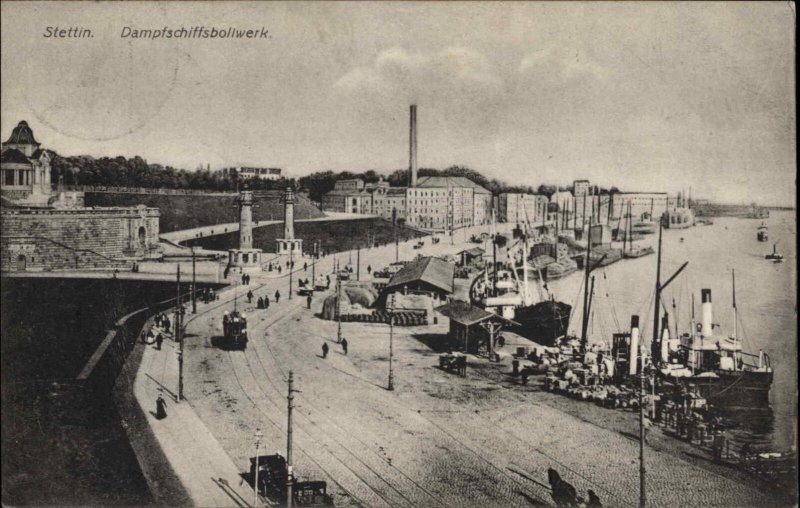 Szczecin Stettin Poland Docks Dampfschiffsboliwerk c1910 Postcard
