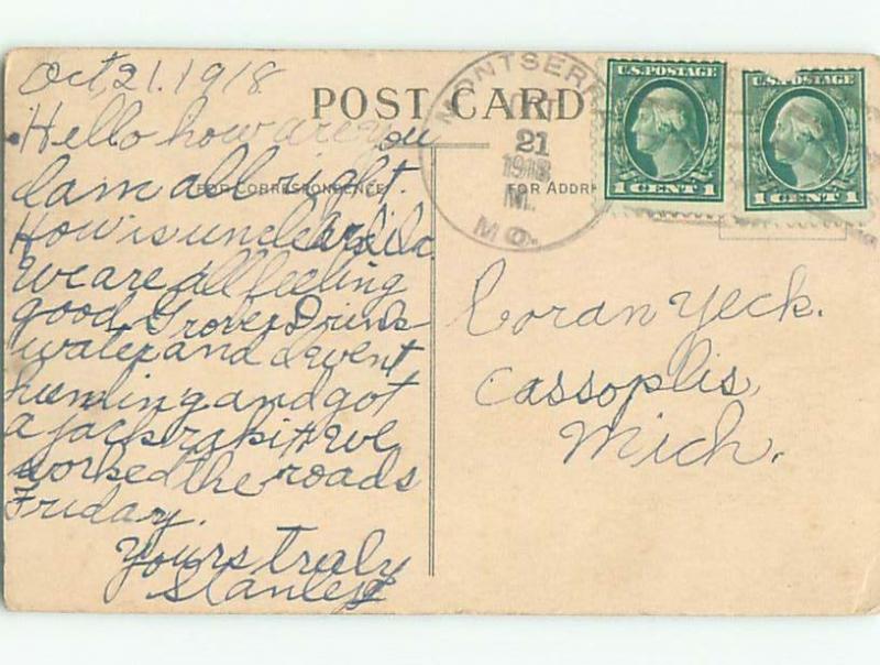 Pre-Linen signed PRETTY GIRL HOLDS PINK ROSE FLOWERS FOR BIRTHDAY k6799