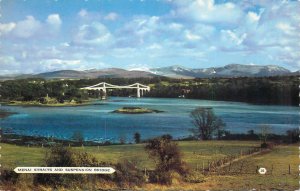 UK Wales Menai Strait and Suspension bridge 1967
