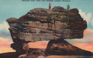 Vintage Postcard Balanced Rock City Gardens Lookout Mountain Tennessee RCG Pub.