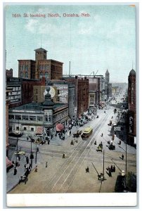 c1910's Bird's Eye View Of 16th St. Looking North Omaha Nebraska NE Postcard