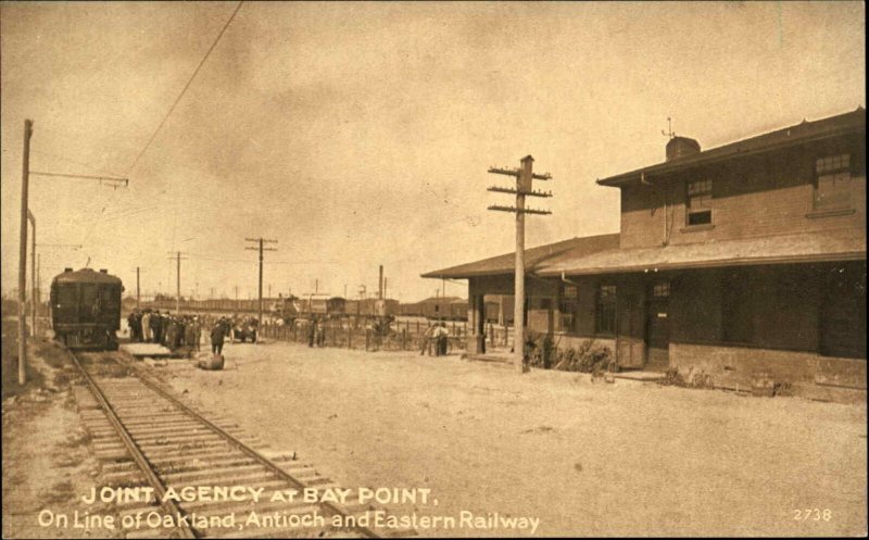 Bay Point CA Train Station Depot Oakland Antioch Eastern Railway c1910 Postcard