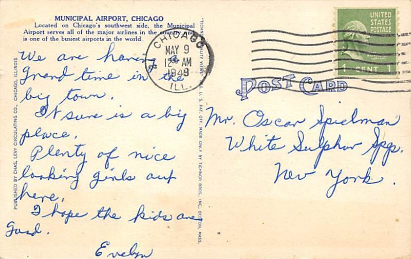 Chicago municipal Airport Chicago, Illinois, USA Airport 1949 