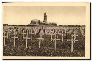 Old Postcard National Cemetery Douaumont Ossuary and Militaria