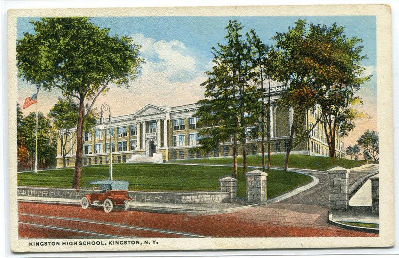 Kingston High School Kingston New York 1920c postcard