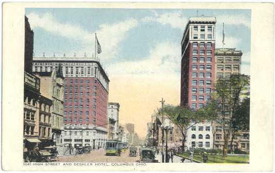 W/B 1041 High Street & Deshler Hotel Columbus Ohio OH