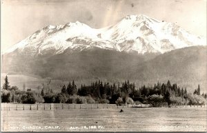 Vintage Mt Shasta Mount Mountain California CA Siskiyou County RPPC Postcard