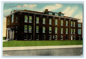 1913 Hospital Building Street View Fairfield Iowa IA Posted Antique Postcard