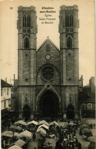 CPA Chalon sur Saone Eglise Saint-Vincent et Marche FRANCE (952618)