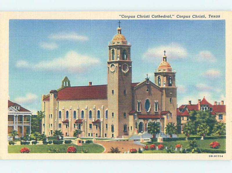 Unused Linen CHURCH SCENE Corpus Christi Texas TX G3735