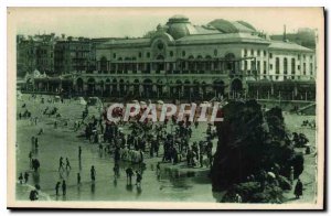 Old Postcard The Biarritz Casino Beach