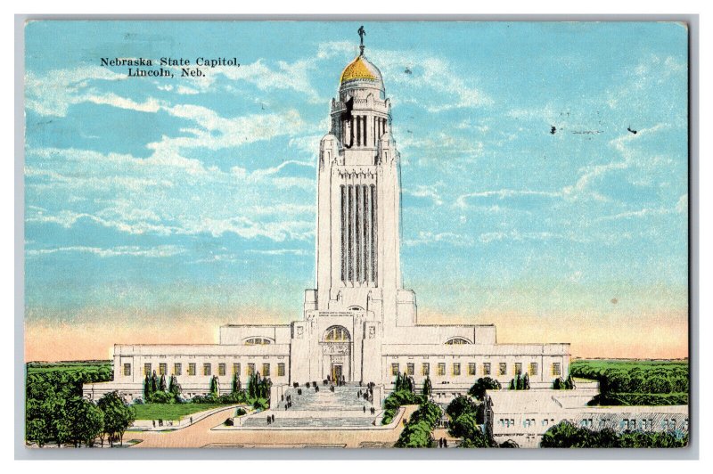 c1924 Postcard Nebraska State Capitol Lincoln Nebr. Nebraska 