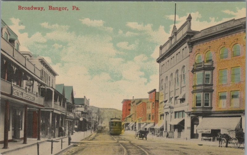 Postcard Broadway St Bangor PA