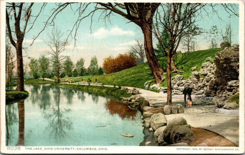 Vtg 1908 The Lake Ohio University Columbus Ohio OH Antique Postcard