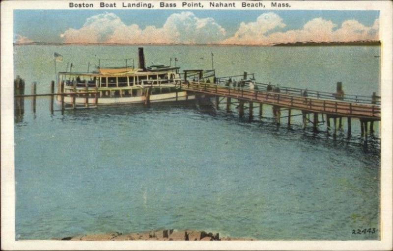 Nahant Beach MA Boston Boat Landing B ass Point c1920 Postcard #2