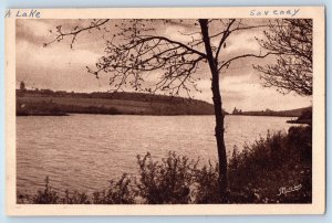 Savenay Loire-Atlantique France Postcard Lake View c1920's Antique Unposted