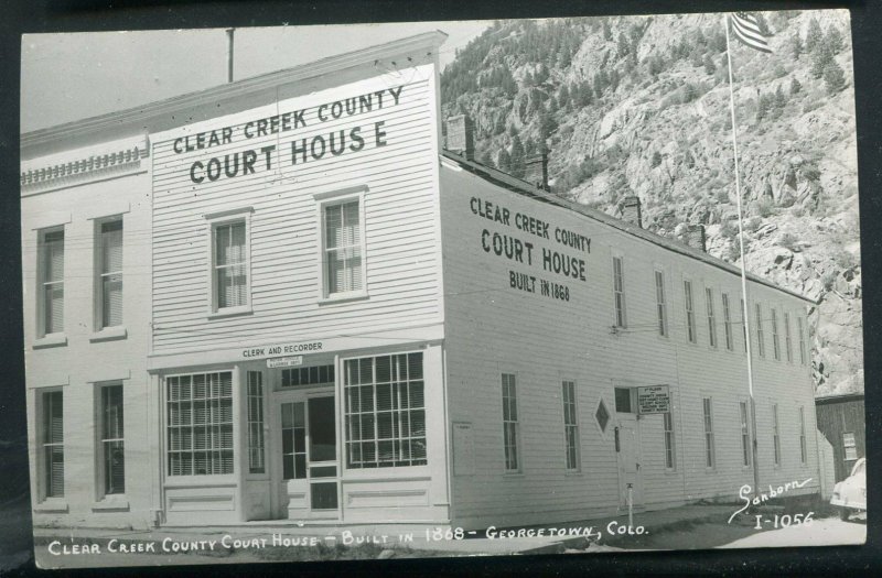 Clear Creek County Court House Colorado co real photo postcard RPPC