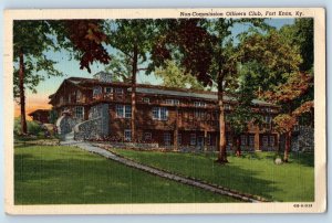 1943 Fort Knox Kentucky Vintage Postcard Non-Commission Officers Club Building