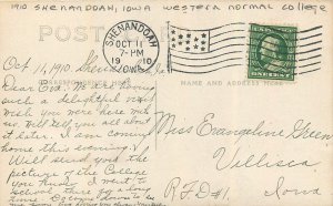Postcard RPPC 1910 Iowa Shenandoah Western Normal College 23-13013