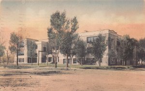 HIGH SCHOOL RATON NEW MEXICO HAND COLORED POSTCARD 1923