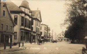 Cornish Maine ME Main St. Stores Visible Signs c1910 Real Photo Postcard