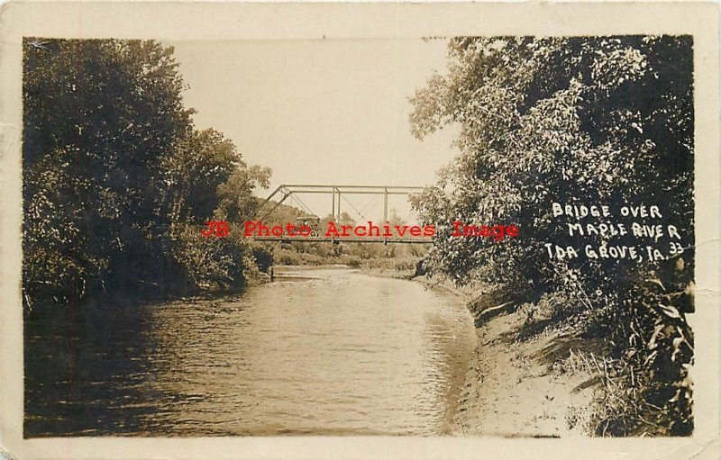 IA, Ida Grove, Iowa, RPPC, Steel Bridge, Carroll Post Card Photo No 33