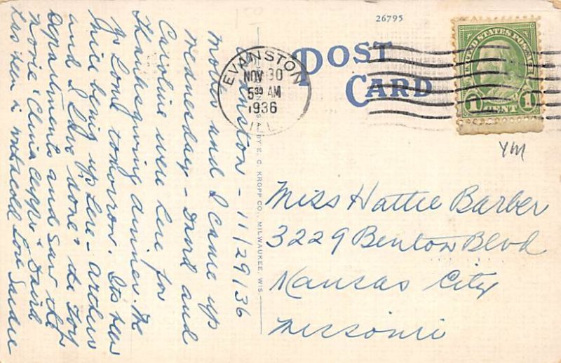 Public Library Evanston IL USA Postcard