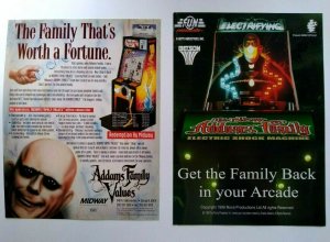 The Addams Family Arcade Flyers Uncle Fester Electric Shock Machine Original