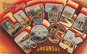 H99/ Little Rock Arkansas Postcard Linen Large Letter Greetings from  1