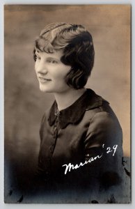 RPPC Roaring 20s Graduate Sweet Marian Lovely Young Flapper Woman Postcard J25