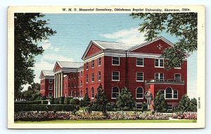 SHAWNEE, OK ~  Oklahoma Baptist University DORMITORY 1962  Linen Postcard