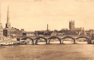 BR59083 cathedral and bridge   worcester cathedral  uk