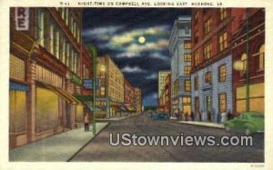 Night Time On Campbell Avenue - Roanoke, Virginia