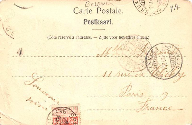 Eglise de la Chapelle, Chaire de Verite Bruxelles Belgium 1907 Stamp on front 