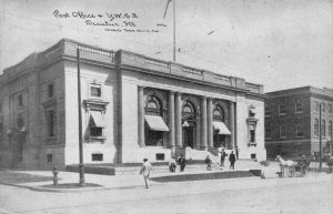 POST OFFICE & YMCA DECATUR ILLINOIS POSTCARD 1910
