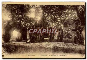 Old Postcard Lourdes 10th station of Calvary