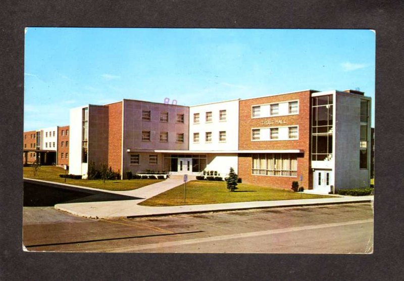 MI Trout Hall Dorm Central Michigan University Mt Pleasant Postcard