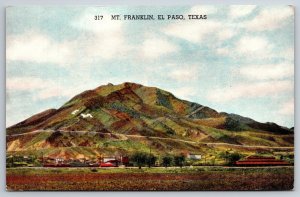 Mount Franklin El Paso Texas TX UNP Unused Linen Postcard K2
