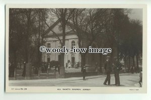 cu2067 - All Saint's Church through the Trees, in St.Helier, Jersey  - Postcard