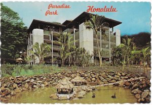 Paradise Park Honolulu Hawaii Main Building With a Free Flight Avery 4 by 6